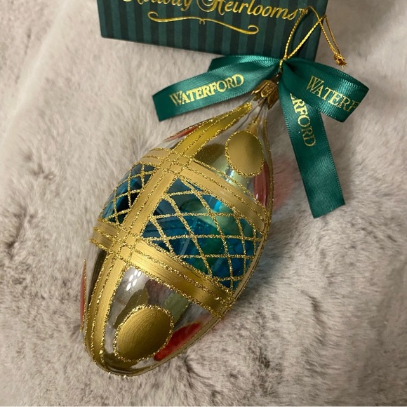 New Vintage Waterford Holiday Heirloom Colleen Egg Blown Glass Ornament w/ Box - Picture 4 of 15